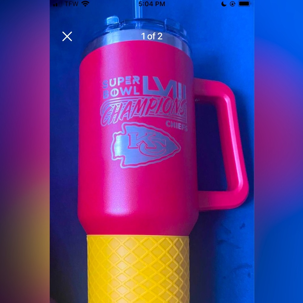 KC Chiefs Super Bowl LVIII stainless steel tumbler